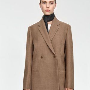 Toteme Brown Double-Breasted Blazer